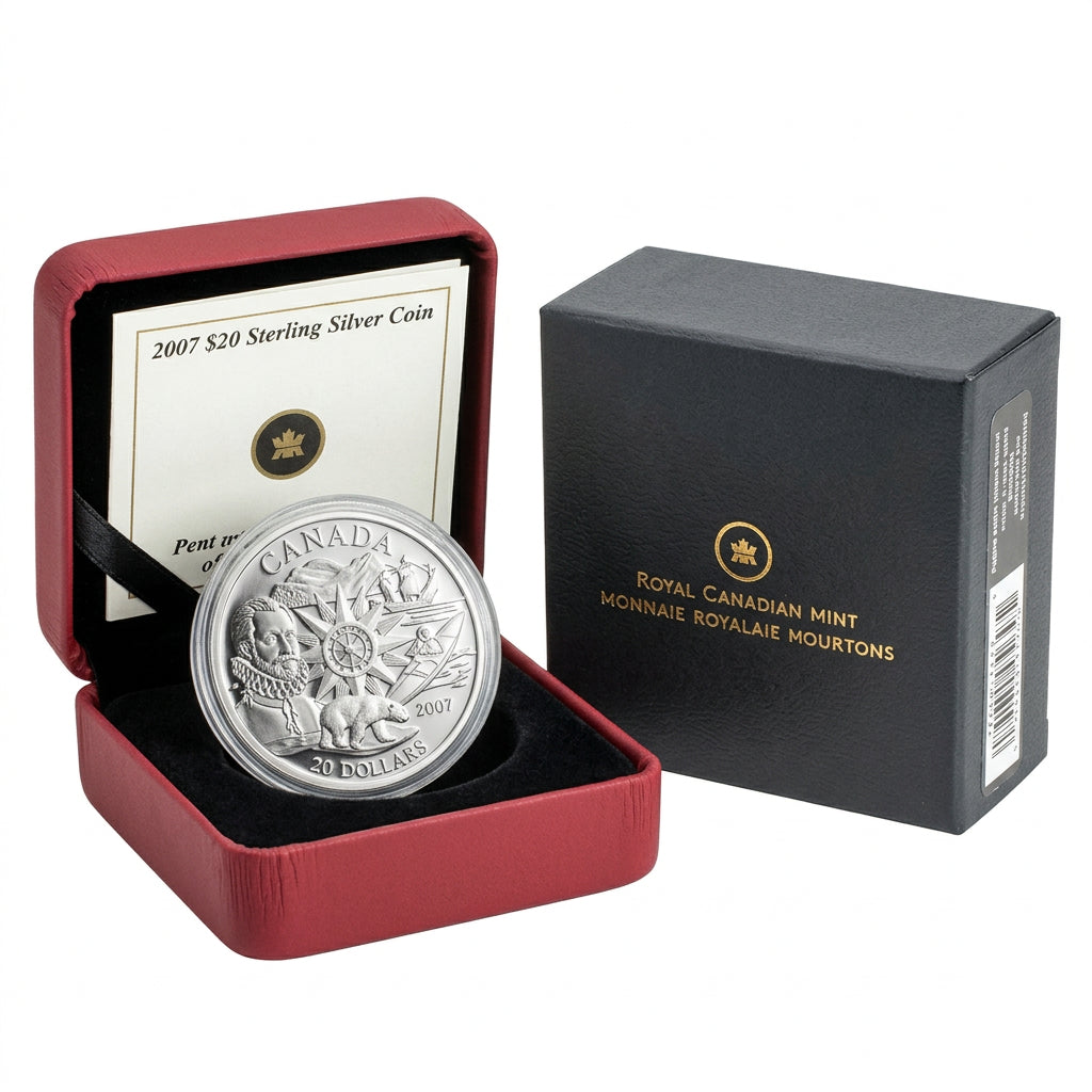 Kanada Internationales Polarjahr Martin Frobisher 2007 20 Dollar Silber Proof