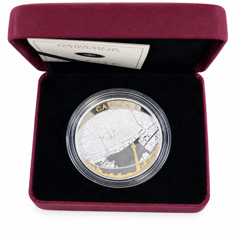 Kanada 25 Dollar 2011 Stadtplan von Toronto Silber vergoldet Proof