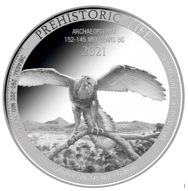 Kongo Prehistoric Life Archaeopteryx 2021 1 oz Silbermünze