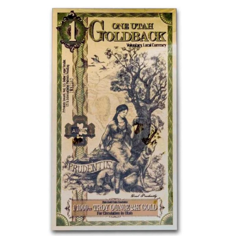 Utah Goldback Goldnote 1/1000 oz