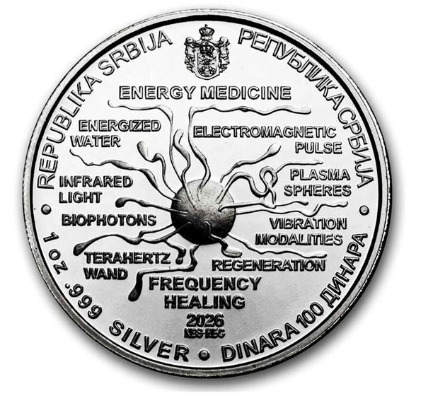 Serbien Tesla Energy Medicine 2026 Silbermünze Proof 1 oz