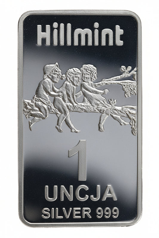 Hillmint Silberbarren 1 oz Figuren auf Baum Silver 999