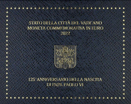 Vatikan 2 Euro 2022 Geburtstag Papst Paul VI Original Blister