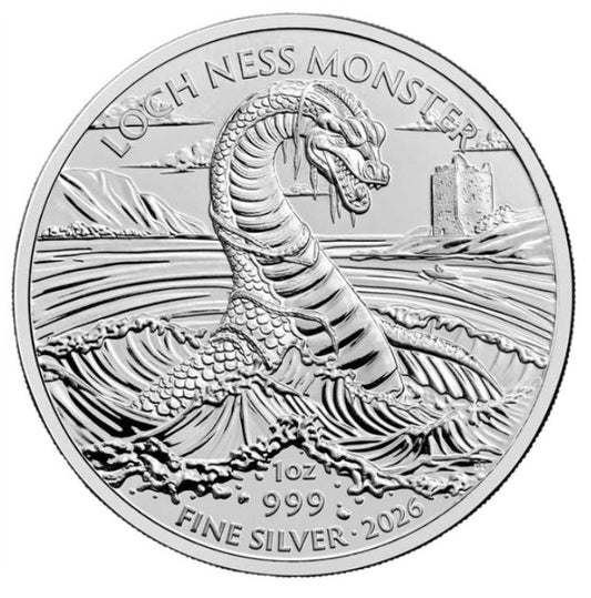 Silbermünze Loch Ness Monster 1 oz in Münzkapsel