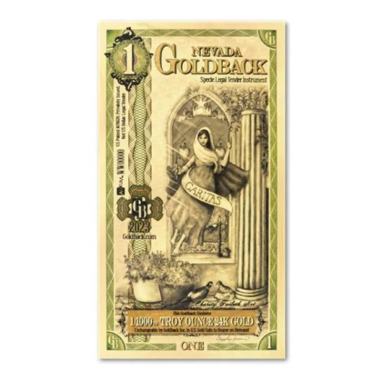 Nevada Goldback Goldnote 1/1000 oz