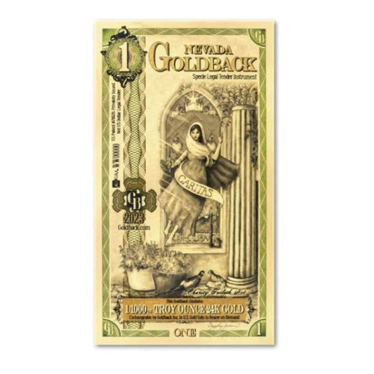 Nevada Goldback Goldnote 1/1000 oz