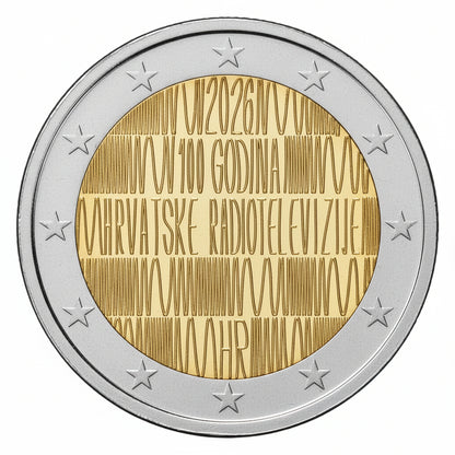 Kroatien 2 Euro 2026 100 Jahre Rundfunk und Fernsehen
