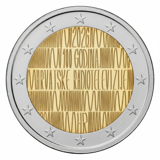 Kroatien 2 Euro 2026 100 Jahre Rundfunk und Fernsehen
