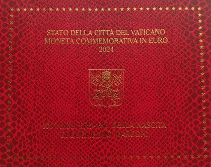 Vatikan 2 Euro 2024 Guglielmo Marconi 150. Geburtstag im Folder