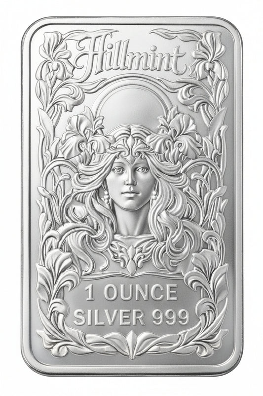 Hillmint Silberbarren 1 oz Jugendstil-Frauenmotiv Silver 999