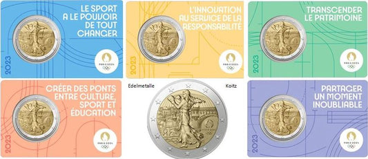 Frankreich 2€ 2023 - Olympia 2024 5x CC Set