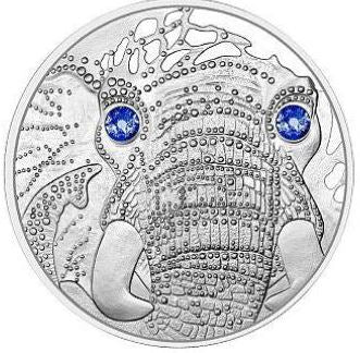 20 Euro Silbermünze Afrika Ruhe des Elefanten PP mit Swarovski Kristallen