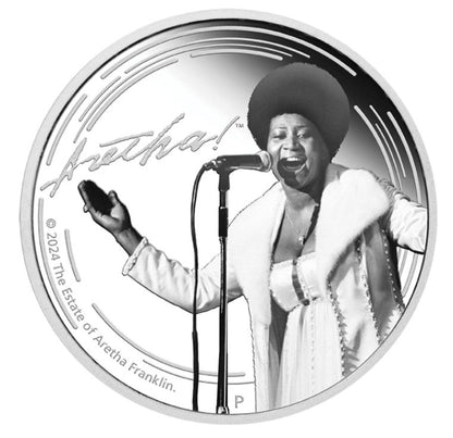 Aretha Franklin 2024 Silbermünze Proof koloriert