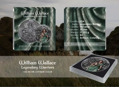 Legendary Warriors William Wallace 2026 Color 1 oz Silbermedaille