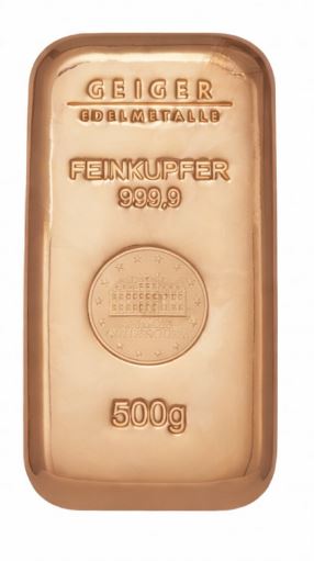500 Gramm Kupferbarren Geiger