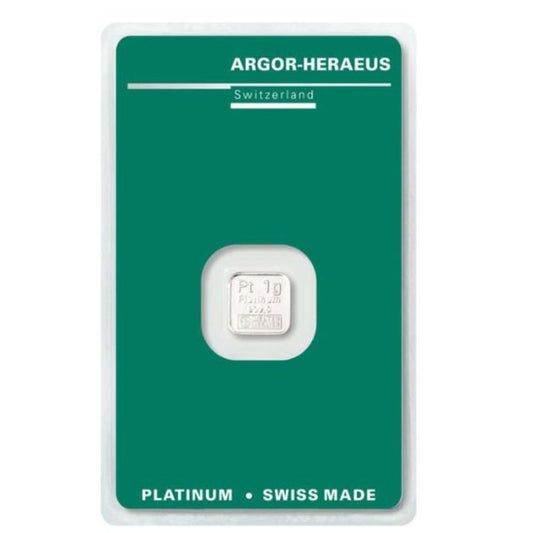 Schweiz - 1 g Platin Barren Argor-Heraeus