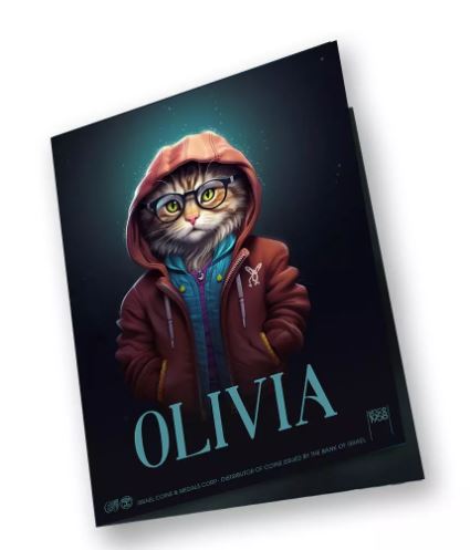Human Cats Olivia 2025 1 Unze Silberbarren coloriert