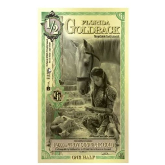 Florida 1/2 Goldback Goldnote 1/2000 oz