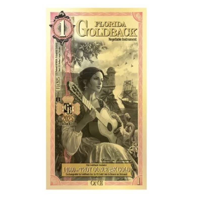 Florida 1 Goldback Goldnote 1/1000 oz
