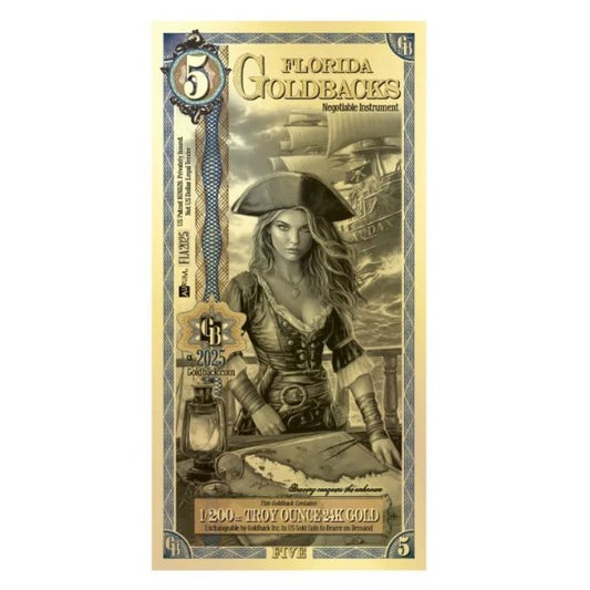 Florida 5 Goldbacks Goldnote 1/200 oz