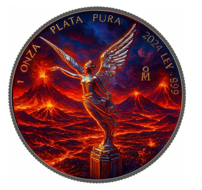 Libertad Volcanoes 2024 Silbermünze 1 oz Mexiko Lava Design