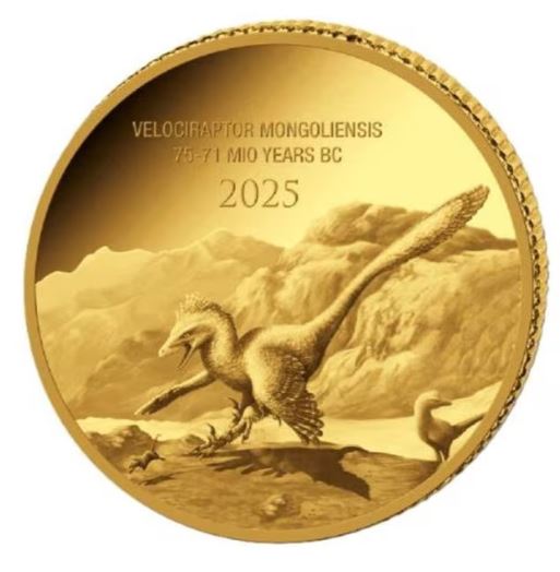 Velociraptor 2026 Goldmünze 0,5 g Prähistorisches Leben II Kongo