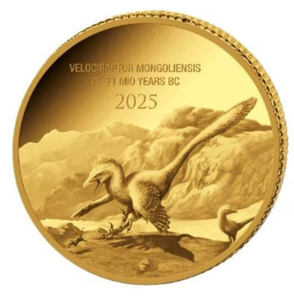 Velociraptor 2026 Goldmünze 0,5 g Prähistorisches Leben II Kongo