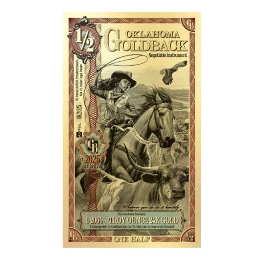 Oklahoma Goldback Goldnote 1/2000 oz