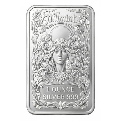 Silberbarren - 1 Unze Hillmint Jugendstil-Frauenmotiv