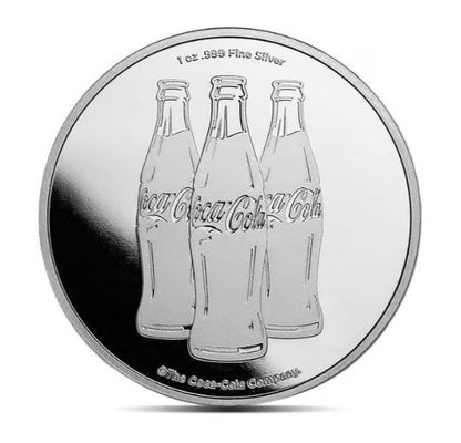 Coca Cola Silbermedaille 1 oz mit Flaschenmotiv