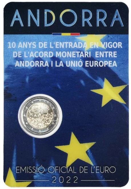 Andorra 2€ 2022 - 10 Jahre Euro Einführung