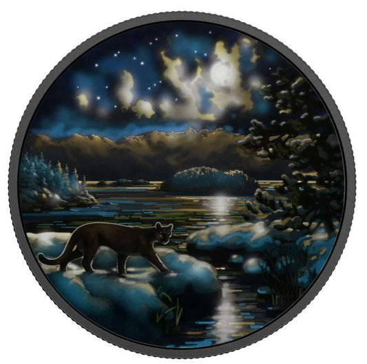 Kanada - 2oz Tiere im Mondschein Puma 2017