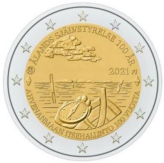 Finnland 2 Euro 2021 Autonomie Åland Gedenkmünze