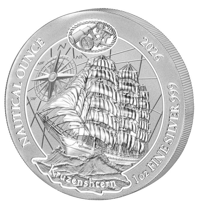 Silbermünze Nautische Unze 2026 mit Segelschiff Kruzenshtern