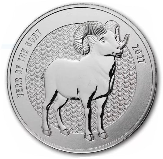Year of the Goat 2027 1 oz Silbermedaille