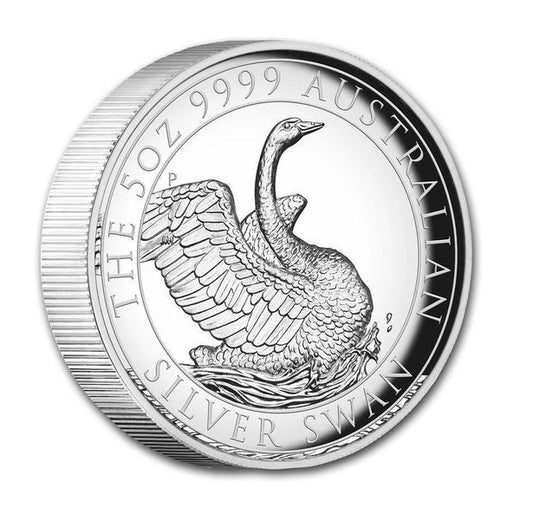 Australien Schwan 2020 5 oz Silber High Relief PP Perth Mint