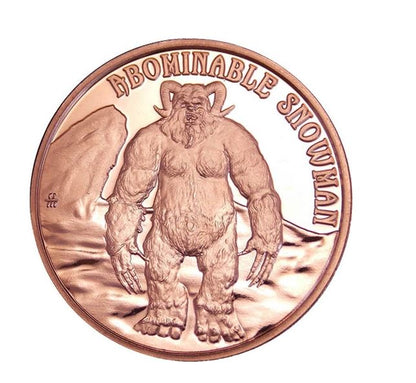 Cryptid Creatures Abominable Snowman 1 oz Kupfermedaille