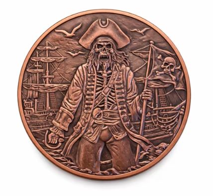 5 oz Kupfermedaille Captain Blackheart Piratenmotiv