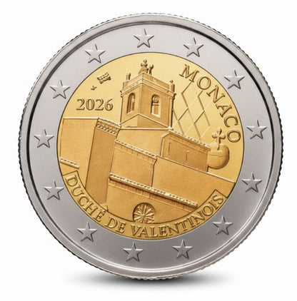 Monaco 2026 2 Euro Herzogtum Valentinois PP