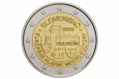 Slowakei 2 Euro 2026 Trenčín Kulturhauptstadt Europas Münze
