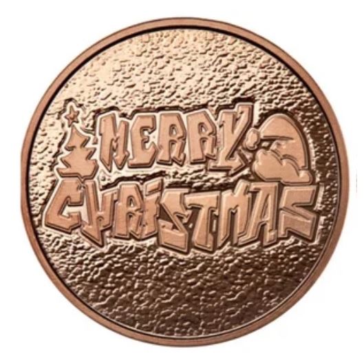 Christmas Graffiti 1 oz Kupfermedaille .999