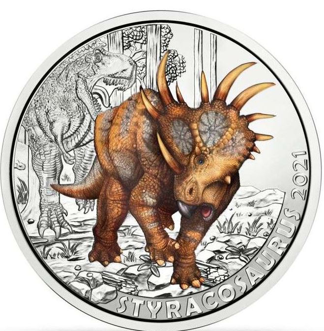 3 Euro Dinotaler 2021 - Styracosaurus #8