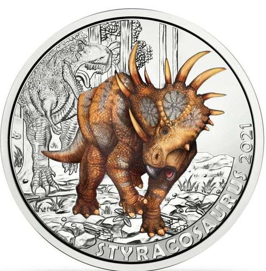 3 Euro Dinotaler 2021 - Styracosaurus #8