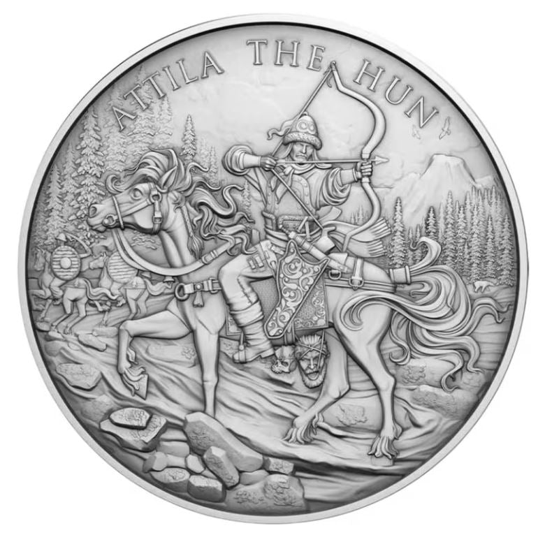 Legendary Warriors Attila der Hunne 1 oz Silbermedaille