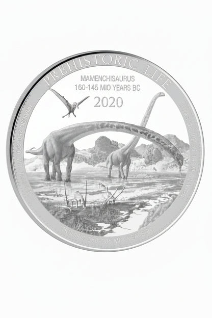 Kongo Prehistoric Life Mamenchisaurus 2020 1 oz Silbermünze
