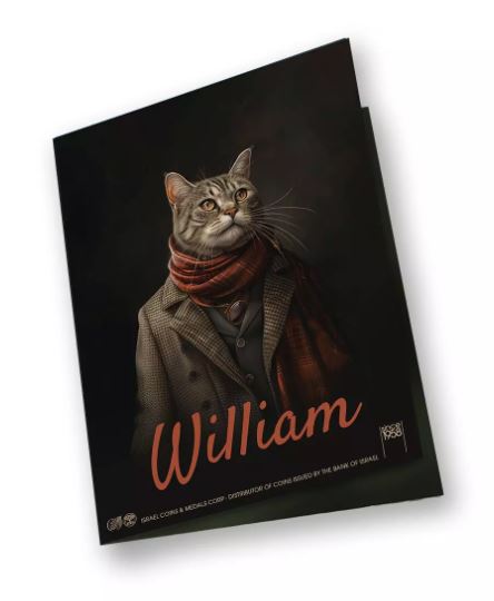 Human Cats William 2025 1 Unze Silberbarren coloriert