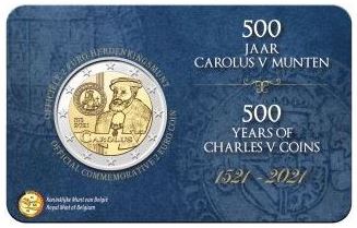 Belgien 2 Euro 2021 Karlsgulden Coincard Niederlande