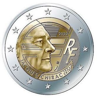 Frankreich 2 Euro Gedenkmünze 2022 Jacques Chirac