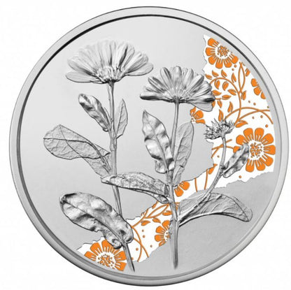 Österreich 10 Euro Silbermünze 2022 Ringelblume Polierte Platte
