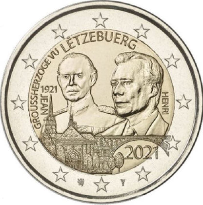 Luxemburg 2 Euro 2021 Großherzog Jean Relief